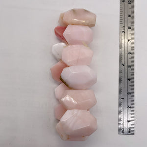 Pink Peruvian Opal Non Stretch 6" Bracelet | 190cts | 25x16x6 - 24x14x4mm |