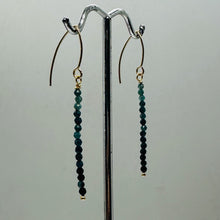 Load image into Gallery viewer, Sapphire AAA Faceted Bead Yellow Gold Earrings | Blue, Dark Blue | 2" Long|
