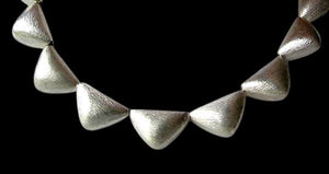 Designer 12 Brushed Silver Triangle Bead (24 Grams) 8 inch Strand 107236