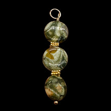 Load image into Gallery viewer, Raintree Rhyolite Jasper 14KGF Dangle Pendant | 2&quot; Long | Green, Pink |
