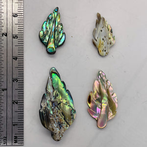 Abalone Leaf Pendant Beads | 21x10x2.5 - 32x20x2.5mm | Purple Blue |  Bead(s)