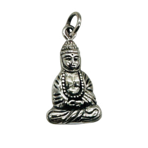 Buddha Sterling Silver Pendant | 1 1/4" Long | Silver | 1 Pendant |