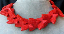 Load image into Gallery viewer, Hand Carved Red Cinnabar Butterfly Bead Strand | 34.5x23x7mm | Red

