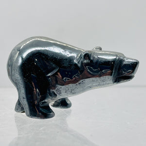 Hand-Carved Running Black Bear | 1 Carving | | 40x24x20mm | Silver Black