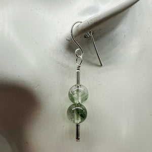 Sparkling Actinolite Quartz Sterling Silver Earrings | 1 1/2" long | 1 Pair |