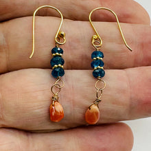 Load image into Gallery viewer, Dazzle Blue Apatite and Opal 22K Vermeil Earrings 300490A
