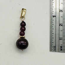 Load image into Gallery viewer, Purple Black Grape Freshwater Pearl 14K Gold Filled Pendant | 1&quot; Long |
