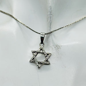 Star of David Sterling SilverPendant Charm | 1" Long | Silver | 1 Pendant Charm|