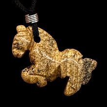 Load image into Gallery viewer, Picture Jasper Stone Pony Horse | 3/4' Long | Beige, Pink | 1 Pendant Necklace |
