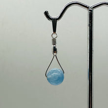 Load image into Gallery viewer, Aquamarine Sterling Silver Wire Wrap Spinner Pendant | 1" Long | Blue |
