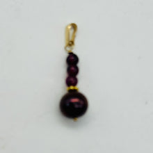 Load image into Gallery viewer, Purple Black Grape Freshwater Pearl 14K Gold Filled Pendant | 1&quot; Long |
