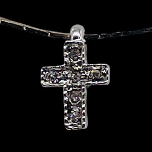 Tiny Sterling Silver Cubic Zirconia Cross | 1/2" Long | Silver | 1 Pendant |