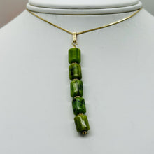 Load image into Gallery viewer, Nephrite Jade 14K Gold Filled Pendant | Green | 2 1/2&quot; Long |
