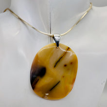 Load image into Gallery viewer, Mustard Mookaite Oval Sterling Silver Pendant | 50mm | Beige Brown |
