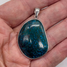 Load image into Gallery viewer, Chrysocolla Sterling Silver Oval Pendant | 2&quot; Long | Blue, Green | 1 Pendant |
