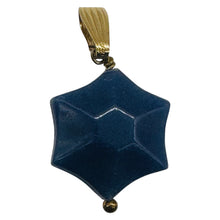 Load image into Gallery viewer, Hand Carved Dumortierite Star Pendant 14K Gold Filled Blue Gemstone 1in
