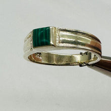 Load image into Gallery viewer, Green Malachite Square Sterling Silver Ring Size 6 Natural Gemstone Jewelry
