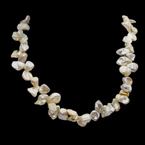 Keishi 16" Strand Cornflake FW Pearls | 9x7 to 8x6x3mm | Silver White | 70 |