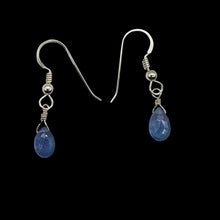 Load image into Gallery viewer, Tanzanite Sterling Silver Wire Wrap Dangle Earrings | Lavender | 1 Inch Long |
