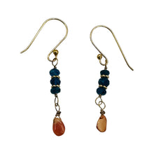 Load image into Gallery viewer, Dazzle Blue Apatite and Opal 22K Vermeil Earrings 300490A
