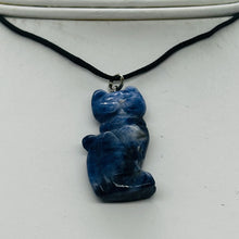 Load image into Gallery viewer, Sodalite Stone Kitty Cat Pendant Necklace | 1 1/4&quot; Long | Blue, White |
