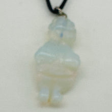 Load image into Gallery viewer, Opalized Glass Goddess Pendant Necklace | 1 1/2&quot; Long | White, Blue | 1 Pendant|
