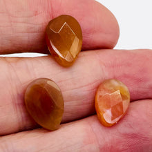 Load image into Gallery viewer, 3 Sweet 15x10x5mm Mandarin Botswana Agate Briolette Beads 007254
