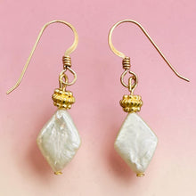 Load image into Gallery viewer, White Freshwater Pearl Dangle Earrings 14K Gold Filled 1.25 Inch
