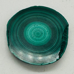 Malachite 351g Polished Round Stalactite Slice | 45x42x7mm | Green | 1 Specimen|