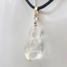 Load image into Gallery viewer, Hand Carved Quartz Female Laughing Buddha Pendant with 14K Gold Findings|1 3/4"|
