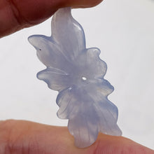 Load image into Gallery viewer, Chalcedony 18ct Hand Carved Flower Pendant Bead | 39x18x4mm | Blue | 1 Bead |
