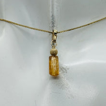 Load image into Gallery viewer, Topaz Precious Faceted Crystal Drop 14K Gold Filled Pendant | 1&quot; Long | Orange |
