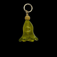 Load image into Gallery viewer, Jade Lily Flower 14K Yellow Gold Filled Pendant | Green | 1&quot; Long |
