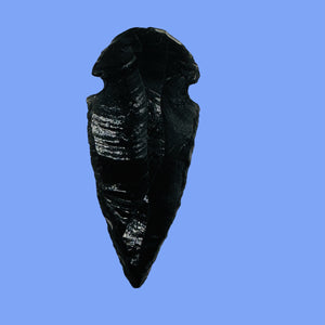 Obsidian Carved Arrowhead Pendant Bead | 1 3/4" Long | Black | 1 Bead |