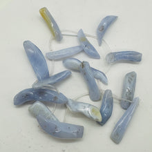 Load image into Gallery viewer, Blue Chalcedony Natural Beads 95g Strand | 47x7 to 45x7mm | 16 Beads |
