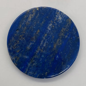 Lapis Lazuli Striped Round Pendant Bead | 50x5mm | Gold Silver | 1 Bead |