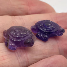 Load image into Gallery viewer, Majestic 2 Carved Amethyst Sea Turtle Beads | 23.5x18.5x7.5mm | Purple
