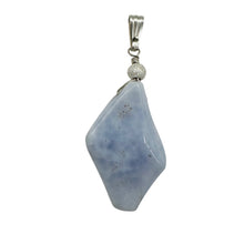 Load image into Gallery viewer, Chalcedony Designer Cut Sterling Silver Wire Wrap Pendant | 2&quot; Long | Blue |
