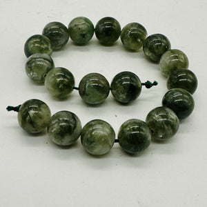 Mossy Aquamarine Round Beads Half-strand | 10mm | Green, Clear | 18 Beads |