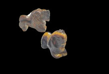 Load image into Gallery viewer, Roaring 2 Carved Tigereye Lion Beads | 18x18x7mm | Golden Brown
