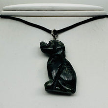 Load image into Gallery viewer, Kambaba Jasper Puppy Dog Pendant Necklace | 3/4&#39; Long| Black, Green | 1 Pendant|
