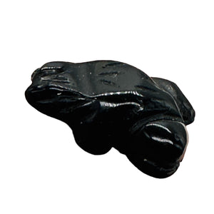 Charming Onyx Stone Frog Animal Beads Figurine | Black| | 20x18x9.5mm | Black