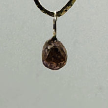 Load image into Gallery viewer, Champagne Diamond Faceted .52ct Briolette Pendant| 5x3.3mm|Pink tint| 1 Pendant
