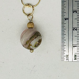 Pink Peruvian Opal Matte Finish Drop Bead Pendant | Pink | 1" Long |
