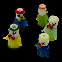 Load image into Gallery viewer, 5 Hand Made Glass Lampwork Robot People 23x25x12mm Beads 7593
