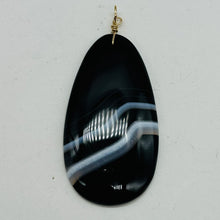 Load image into Gallery viewer, Stunning! Black and White Sardonyx 14Kgf Wire Wrap Pendant | 2 3/4 Inch Long |
