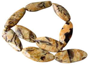 Wild Big Cat Feldspar Designer Oval Bead Strand 107407