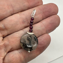 Load image into Gallery viewer, Gemmy Peruvian Opal w/Garnet Sterling Silver Pendant | Clear, Red |1 1/4&quot; Long |

