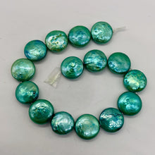 Load image into Gallery viewer, Green Wave 12 to 13mm Freshwater Coin Pearl 8 inch Strand 9442HS

