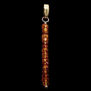 Sapphire Faceted Rondelle 14K Gold Filled Pendant | Pink, Orange | 1 1/2" Long |